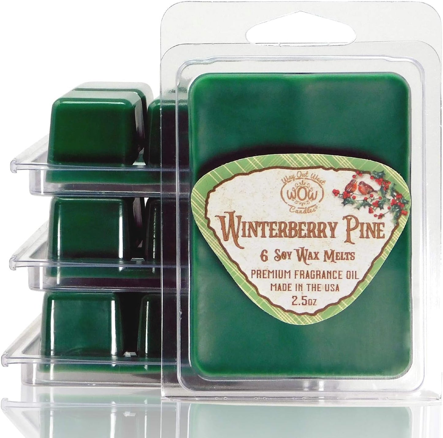 Way Out West Candles Scented Wax Melts for Wax Warmers - Highly Fragrant Air Freshener - 4 Pack Set of 6 Melt Cubes with Essential Oils - Made in USA (4, Eucalyptus Mint) Home & Garden > Decor > Home Fragrances > Wax Tarts Ocotillo Southwest Winterberry Pine 4