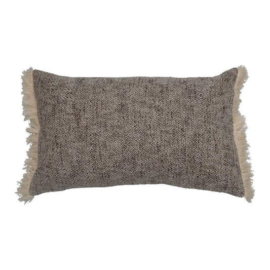 Black & Cream Cotton Lumbar Pillow