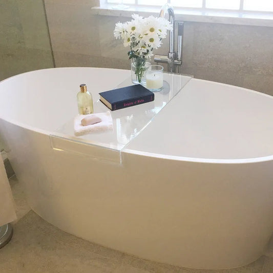 Acrylic Clear Bathroom Caddy Bathtub Tray