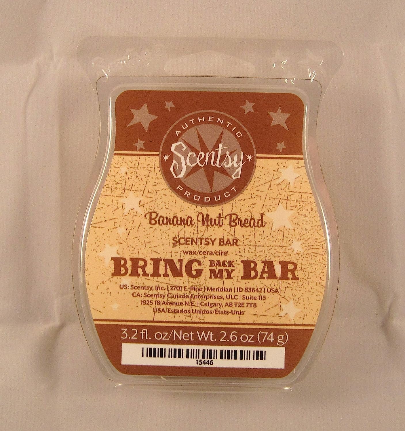 Scentsy, Banana Nut Bread, Wickless Candle Tart Warmer Wax Bar, 3.2 Fl Oz, 8 Squares