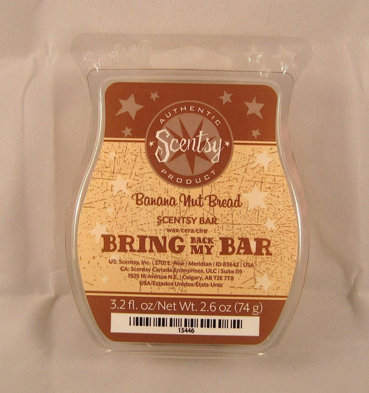 Scentsy, Banana Nut Bread, Wickless Candle Tart Warmer Wax Bar, 3.2 Fl Oz, 8 Squares
