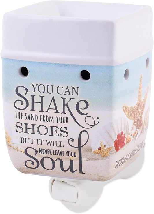 Shake Sand from Shoes Beach and Ocean Stoneware Electric 2-In-1 Jar Candle and Wax Tart Oil Warmer Home & Garden > Decor > Home Fragrances > Wax Tarts Elanze Designs 6x4