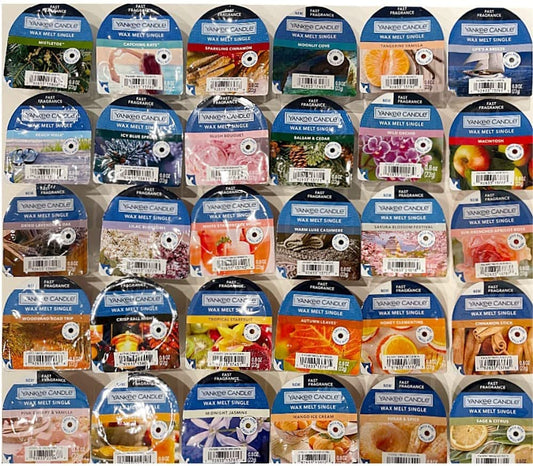 Yankee Candle Set of 6 Tarts/Wax Melt Singles Variety Sampler Pack - Randomly Mixed Scents (Basic)