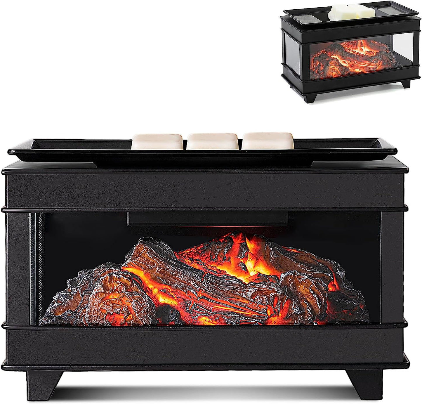 Ysong Freestanding Flickering Fireplace Wax Warmer,Electric Wax Melt Warmer,Wax Warmer for Scented Wax Melts,Metal Wax Melter,Wax Burner Fragrance Warmer for Home Decor Office,Birthday Gifts for Women