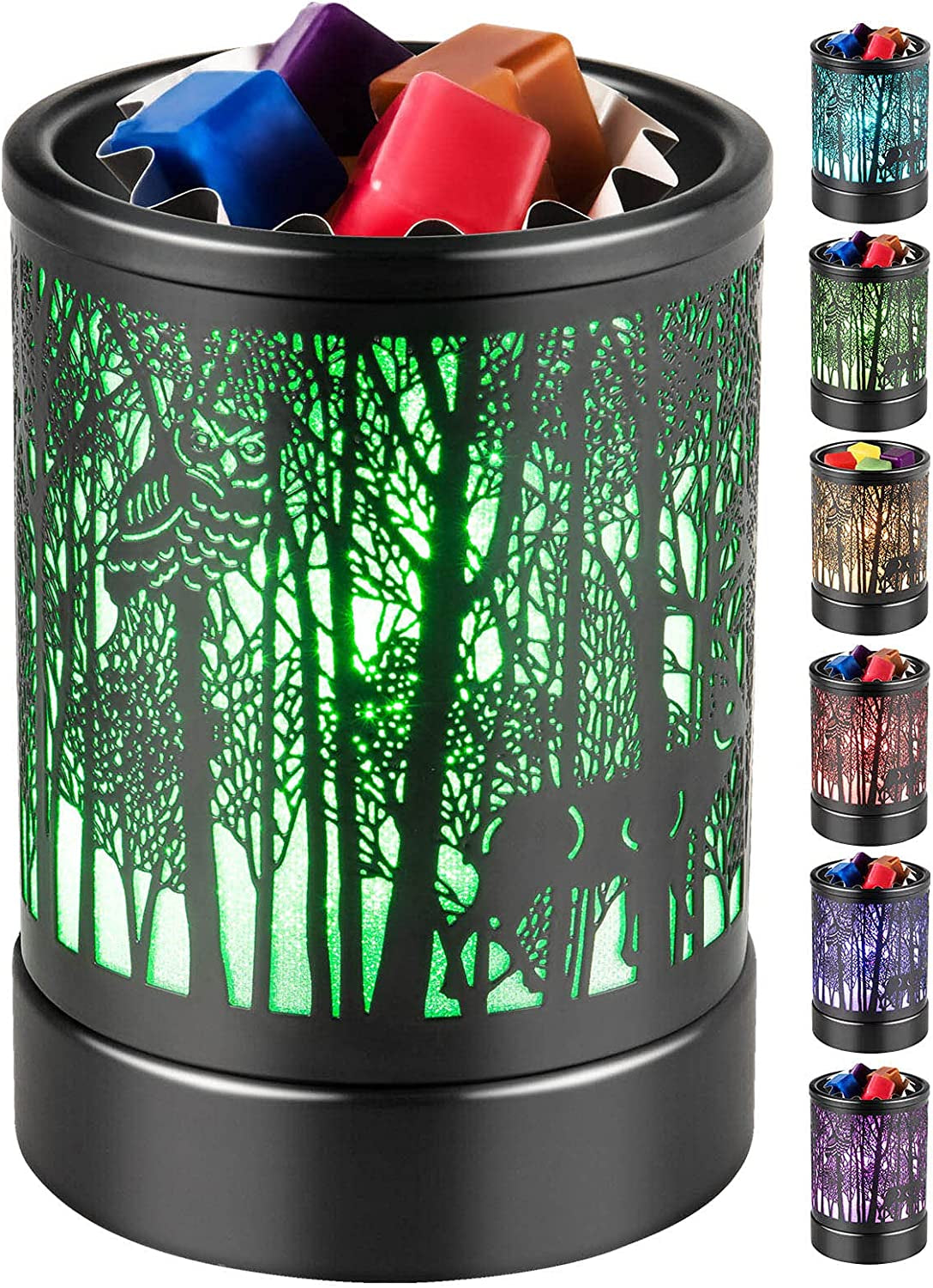 Wax-Melts Candle-Warmer Wax-Warmr Wax-Melter Electric - Scented Tart Burner with 7 Color Led Changing Light for Home