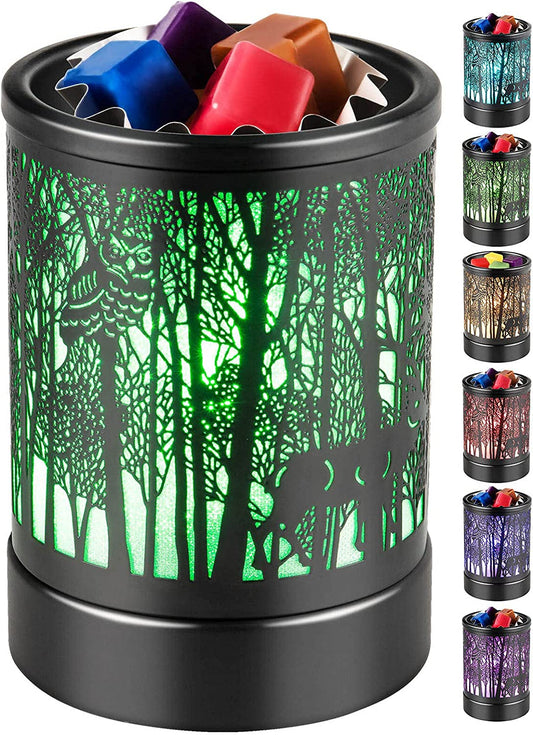 Wax-Melts Candle-Warmer Wax-Warmr Wax-Melter Electric - Scented Tart Burner with 7 Color Led Changing Light for Home