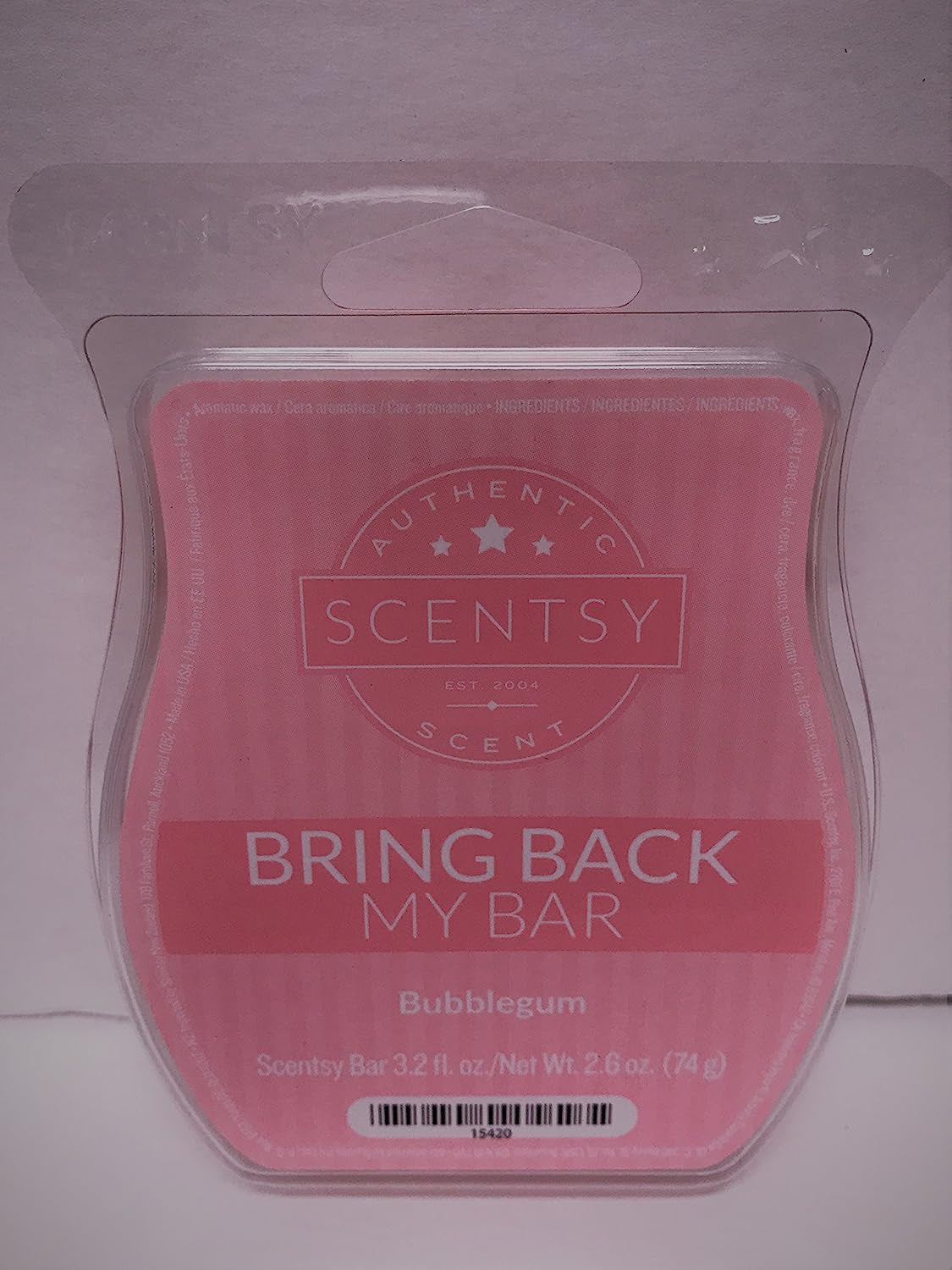 Scentsy, Bubblegum BBMB, Wickless Candle, Tart Warmer Wax 3.2 Fl Oz, 8 Squares