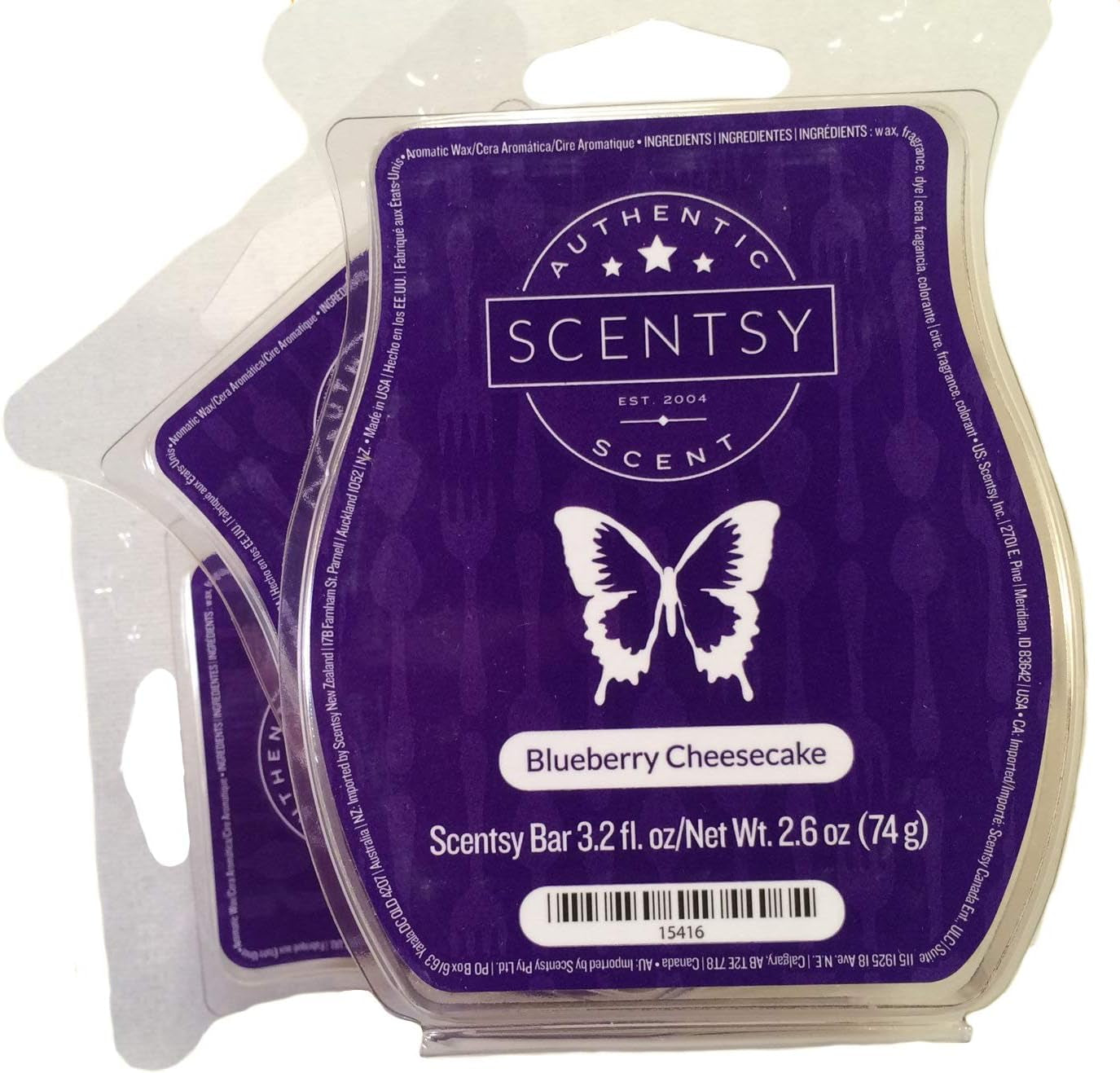 Scentsy, Blueberry Cheesecake, Wickless Candle Tart Warmer Wax 3.2 Oz Bar, 3-Pack (3)
