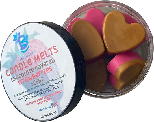 Chocolate Covered Strawberry Scented Wax Tarts/Melts , Cute Hearts, Fun, Smells Great , by Diva Stuff
