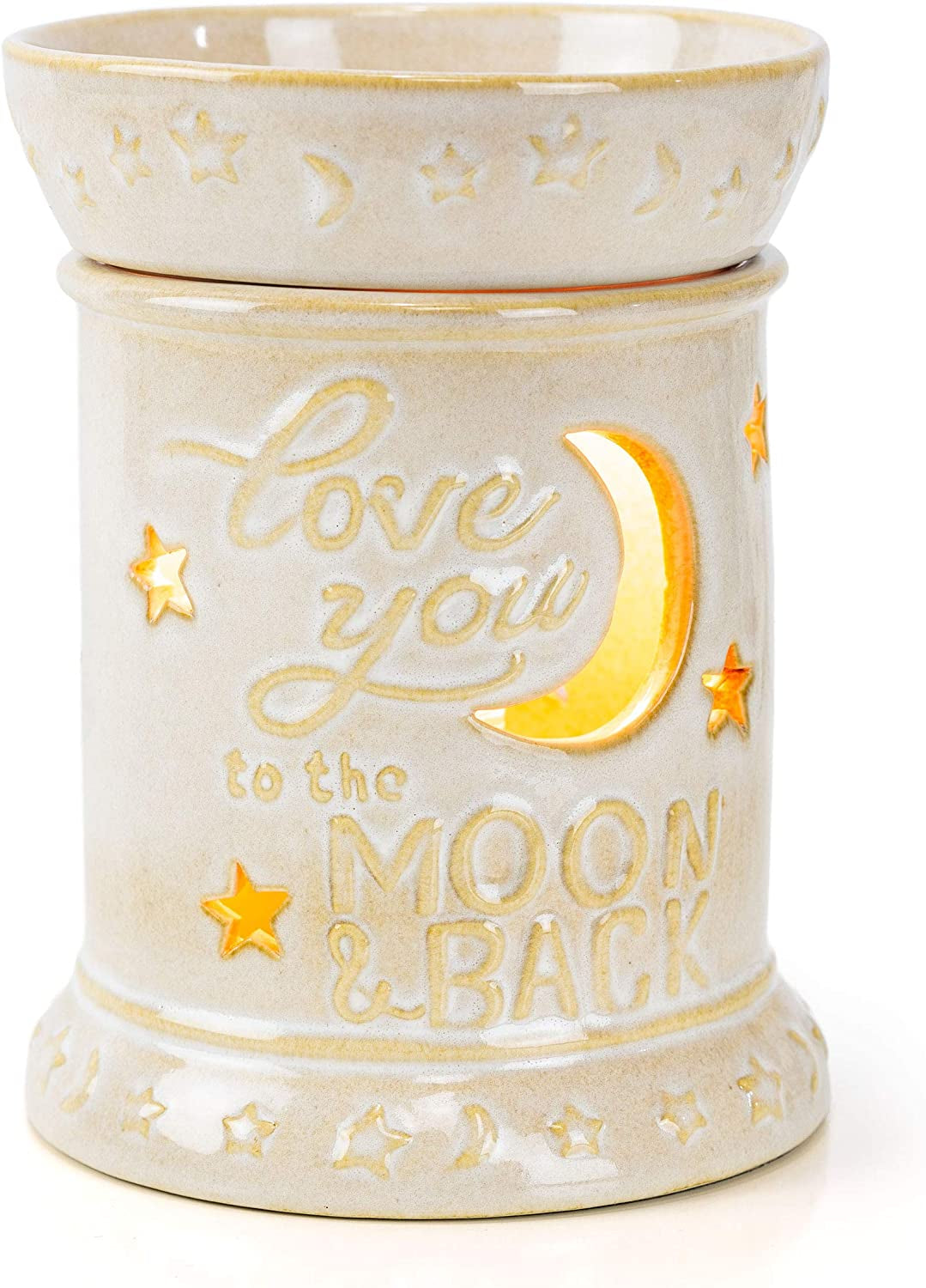 VP Home Wall Plug-In Wax Warmer for Scented Wax, Ceramic Floral Sun Electric Home Fragrance Warmer for Essential Oils, Candle Wax Melts and Tarts, Scent Warmer Night Light Home & Garden > Decor > Home Fragrances > Wax Tarts VP Home Iv Love You to the Moon & Back