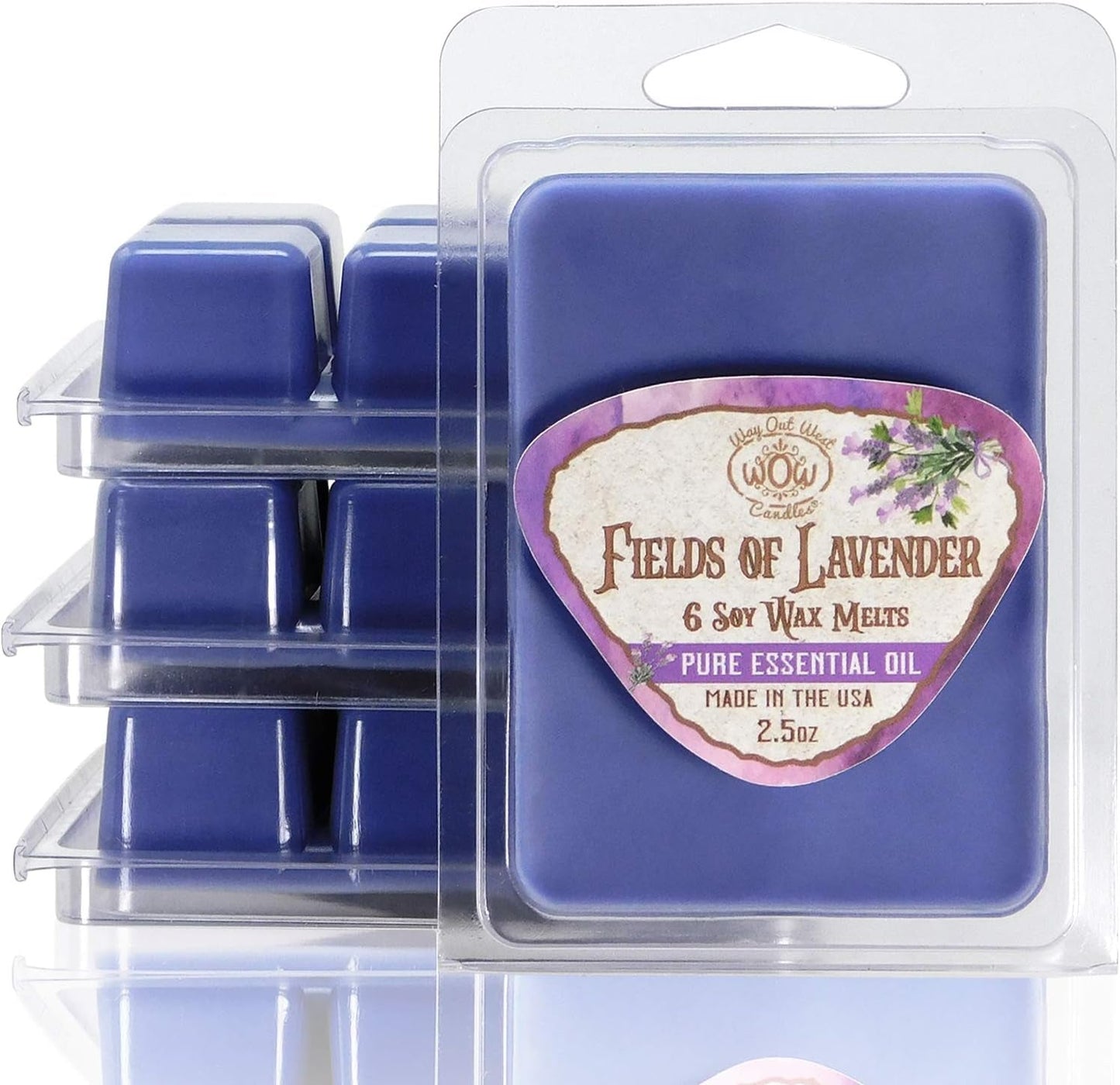 Way Out West Candles Scented Wax Melts for Wax Warmers - Highly Fragrant Air Freshener - 4 Pack Set of 6 Melt Cubes with Essential Oils - Made in USA (4, Eucalyptus Mint) Home & Garden > Decor > Home Fragrances > Wax Tarts Ocotillo Southwest Fields of Lavender 4