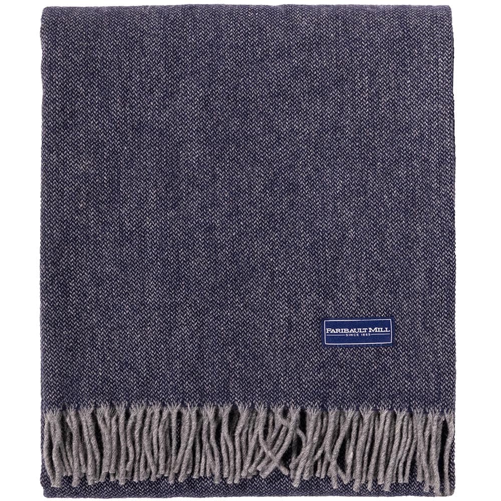 1 Ashby Wool Throw  -  Navy Twill
