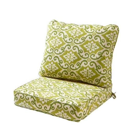 2-Pc Outdoor Lounge Chair Cushions Deep Seating, Shoreham Ikat