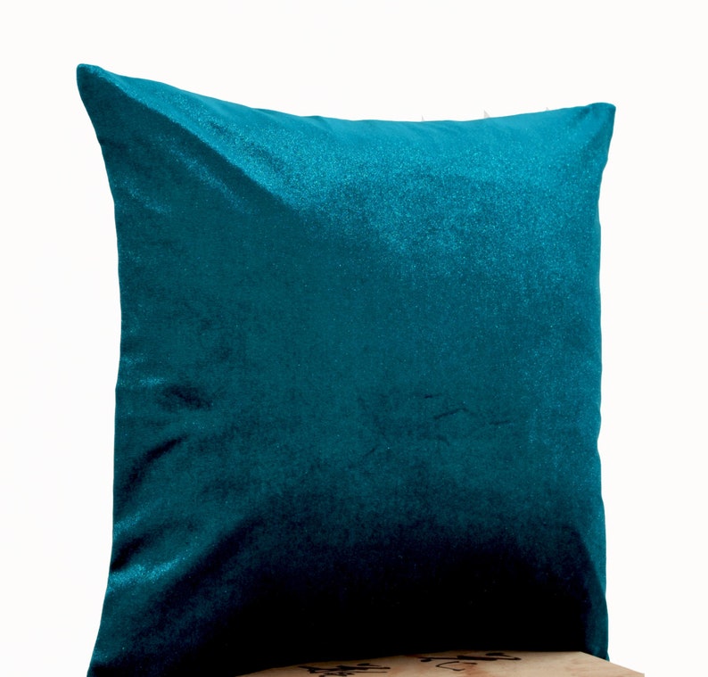 Amore Beaute Teal Velvet Pillow cover