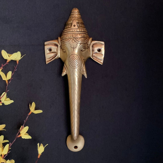 Brass Ganesha Door Handle (Set of 2) - Home Decor