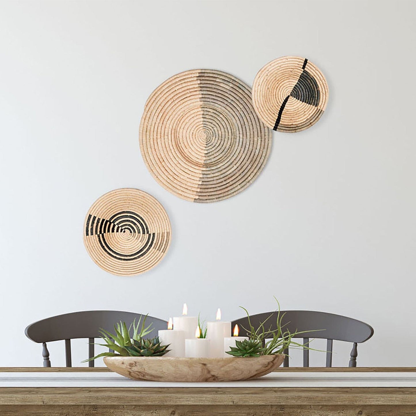 Relaxing Stone Small Wall Baskets Set