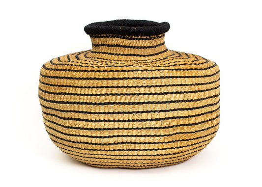 Striped Black Grass Pot