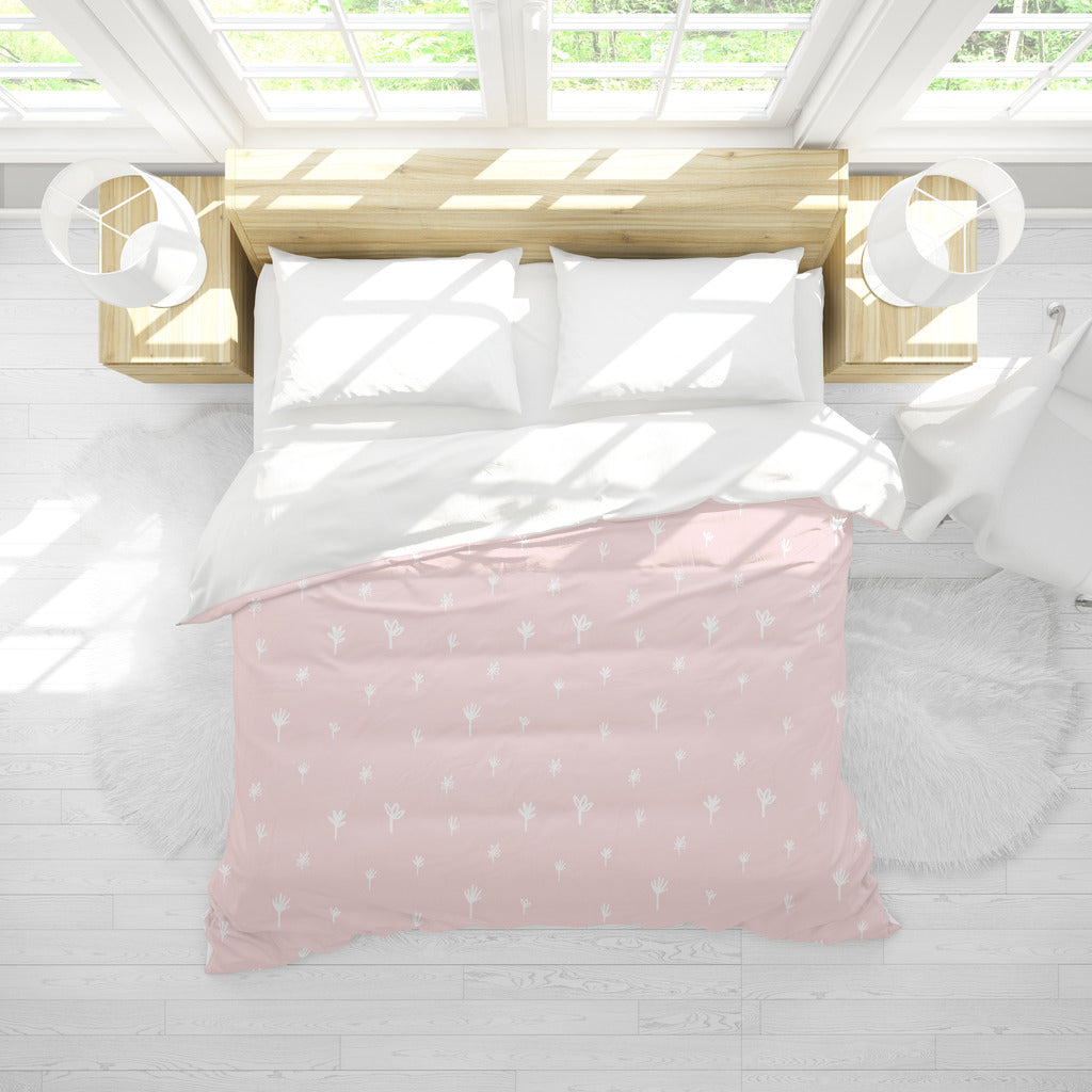 Ultrasoft Lightweight Silky Smooth - Pink & White Floral Duvet Cover