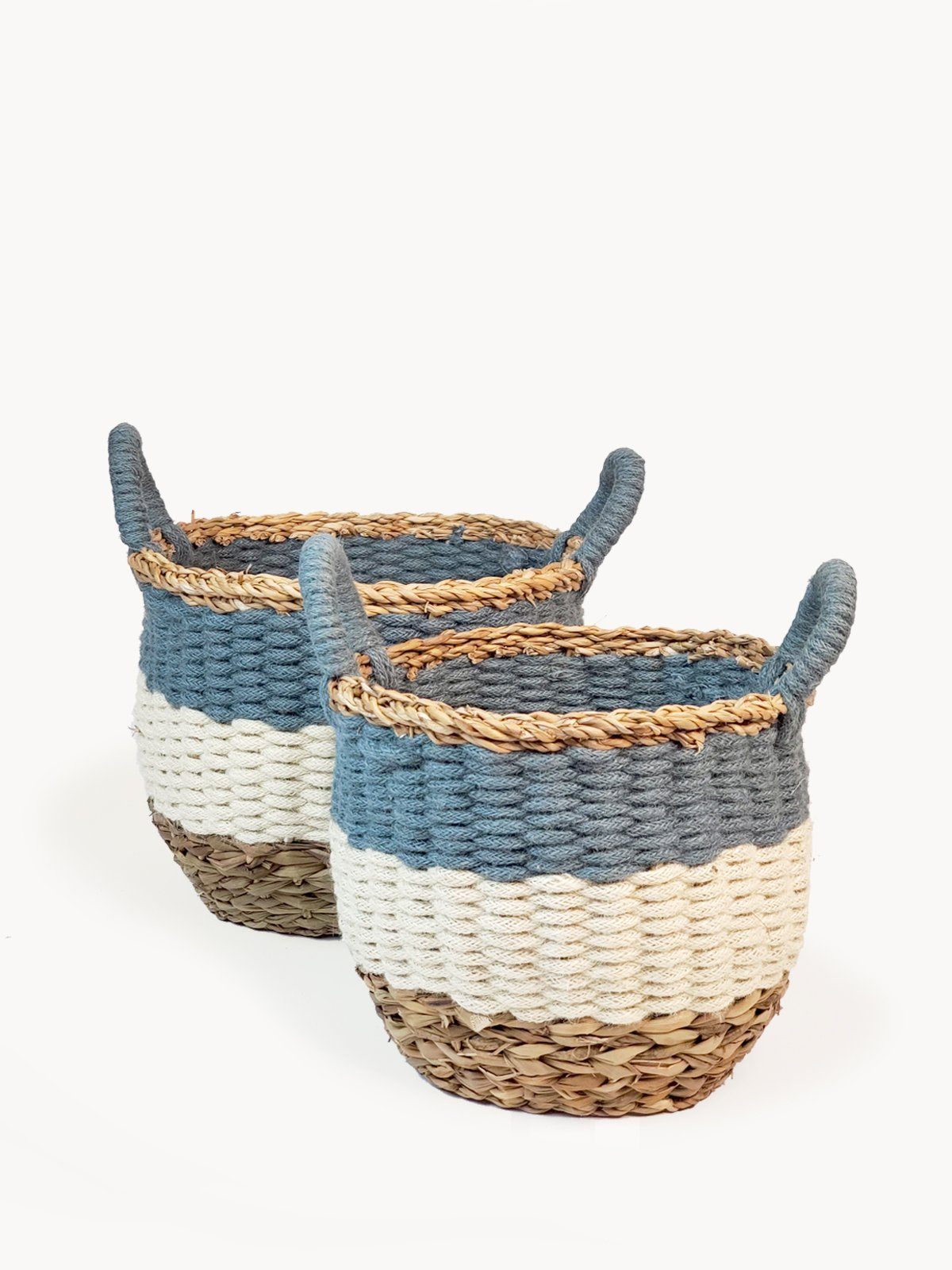 Ula Stripe Basket Set - Blue