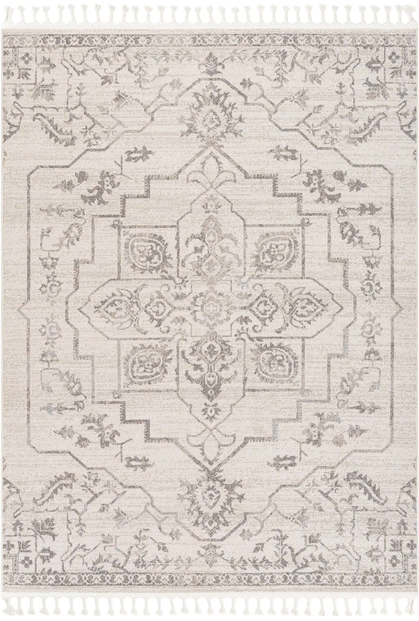 Valentina Oriental Medallion Pattern Brown Beige Kilim-Style Rug