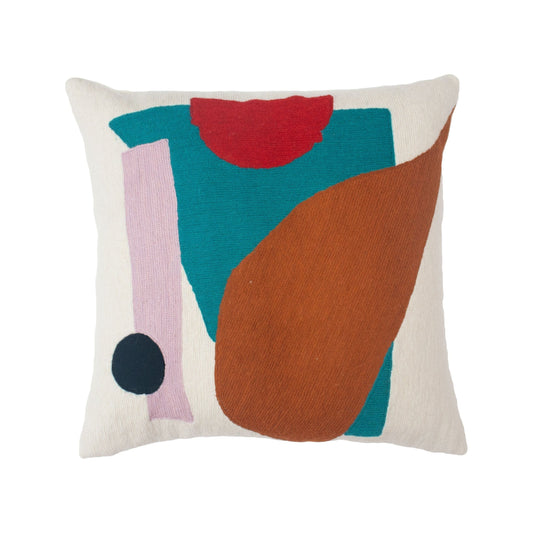 Blah Blah Shapes Wool Throw Pillow Cover