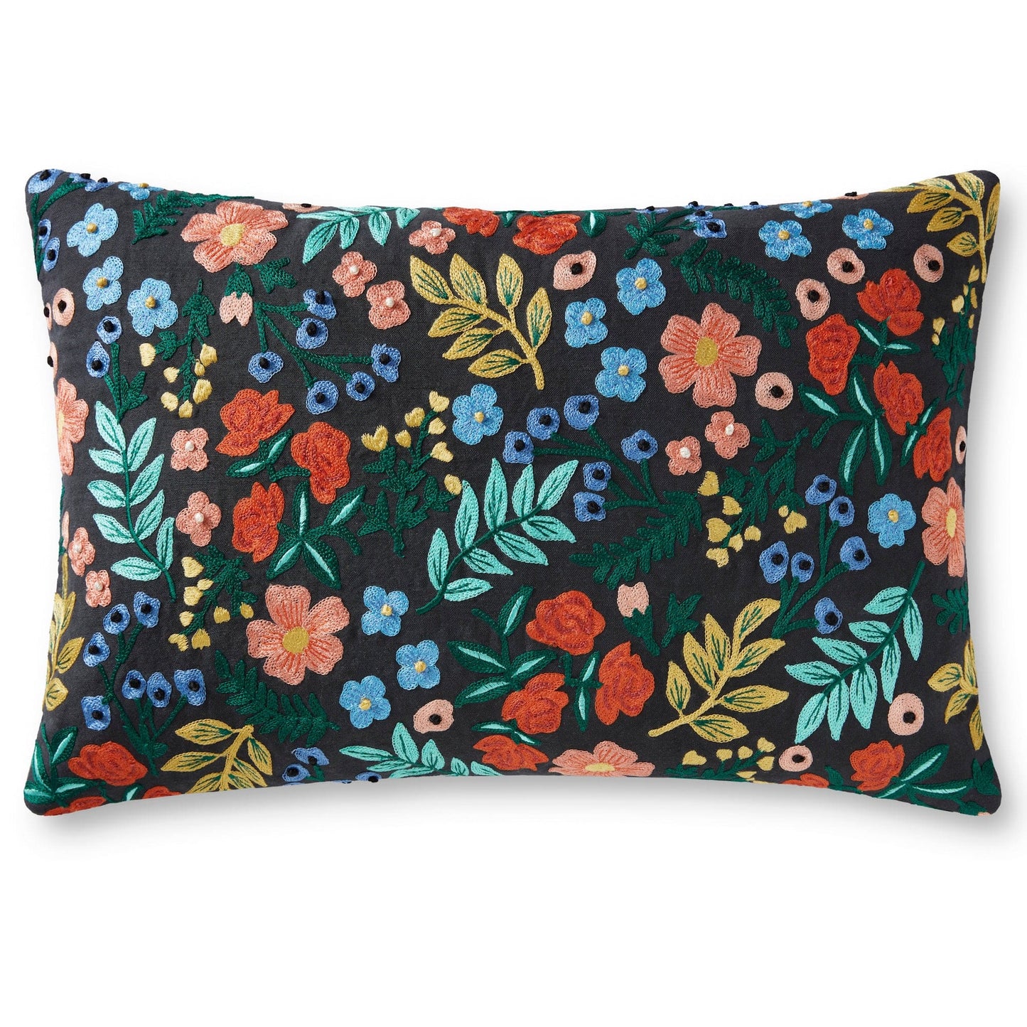 Loloi Rifle Paper Co. Wildwood Garden Black Pillow Pillows