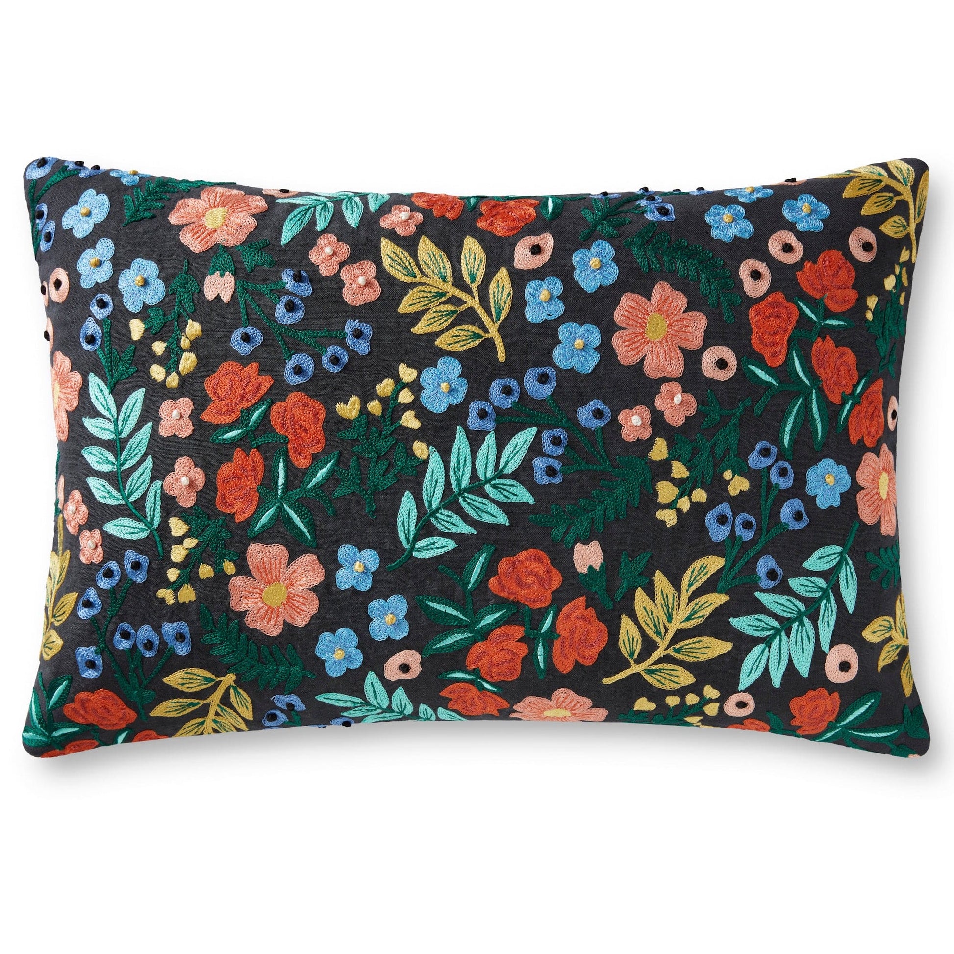 Loloi Rifle Paper Co. Wildwood Garden Black Pillow Pillows
