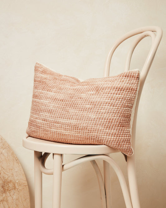 Sheila Merino Lumbar Pillow - Salmon