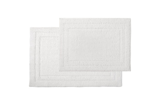 White Microfiber Shag Bathmat 2 Pack