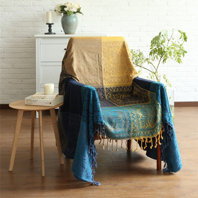 Tribal Chenille Jacquard Throw Blanket