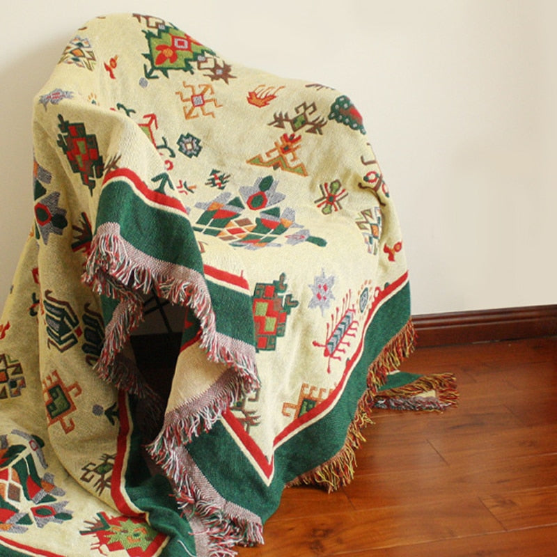 Turkish Anatolia Double Side Kilim Sofa Blanket