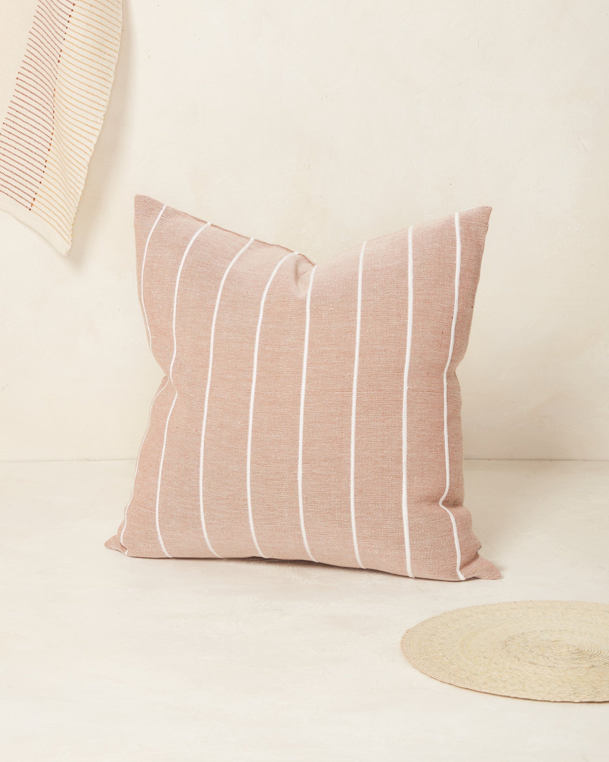 Recycled Stripe Throw Pillow Throw Pillows Minna Light Clay