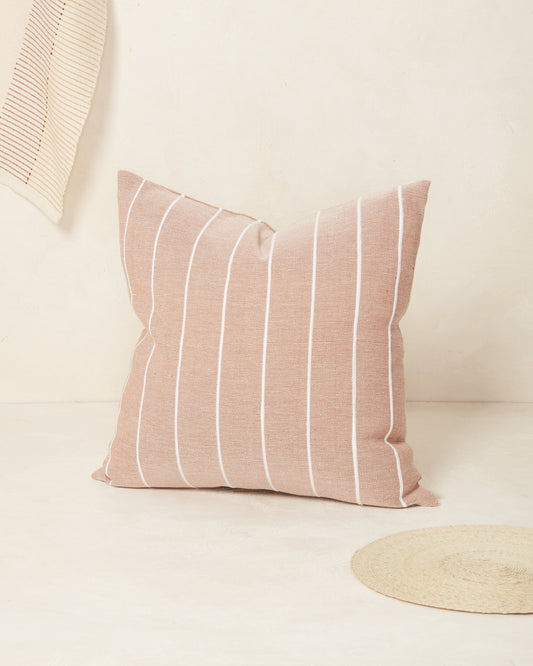 Recycled Stripe Throw Pillow Throw Pillows Minna Light Clay