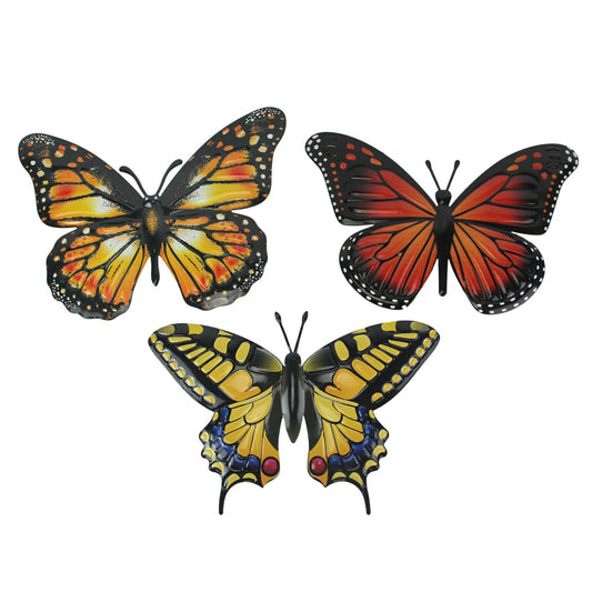 Butterfly Sculpture Wall Hanging Decor 16 Inches	in Multicolored