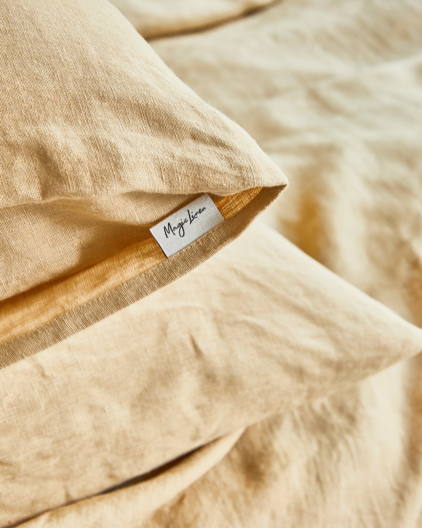 Sandy beige linen duvet cover
