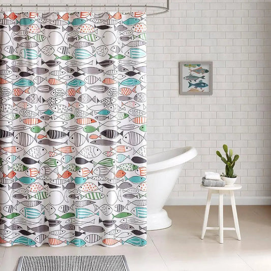 Sardinia Cotton Printed Shower Curtain Multi