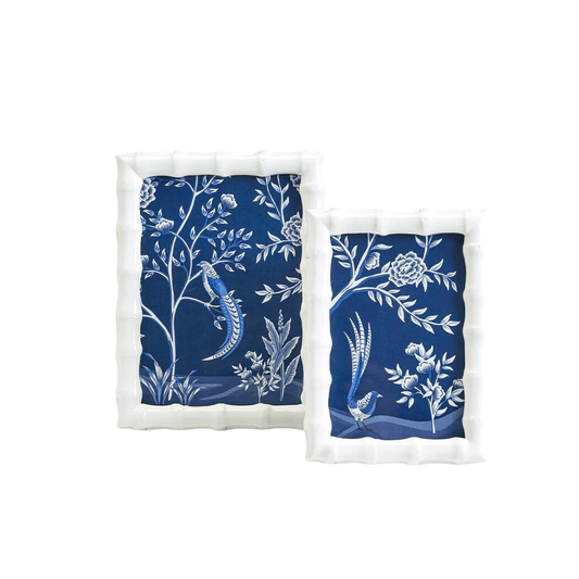 Set of Two Glossy White Faux Bamboo Picture Frames