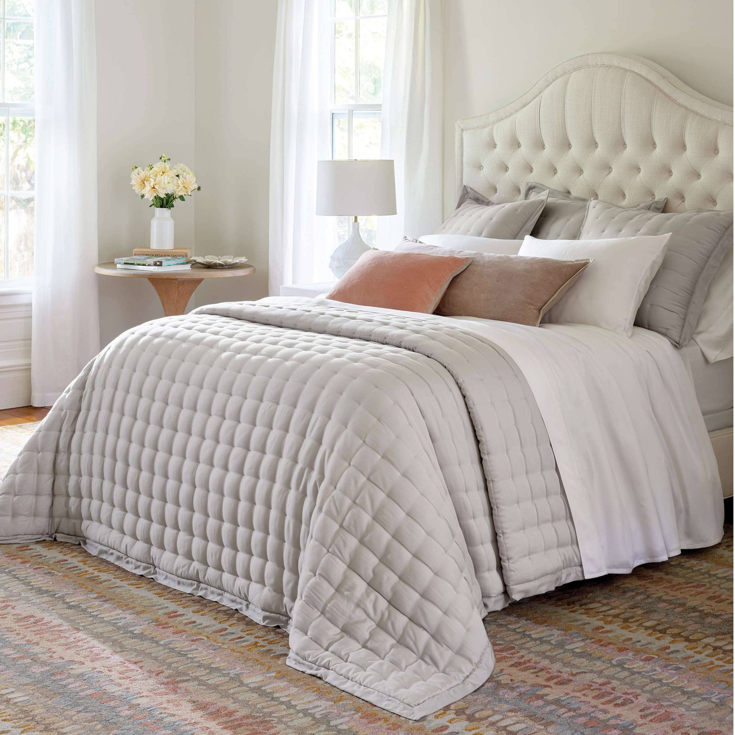Silken Solid Grey Puff Sham