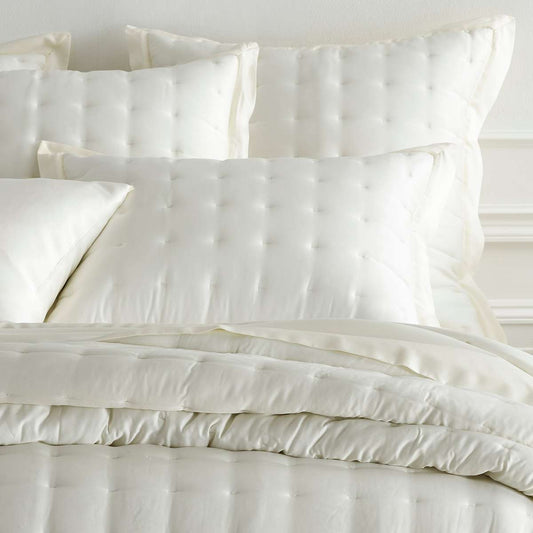 Silken Solid Ivory Puff Sham