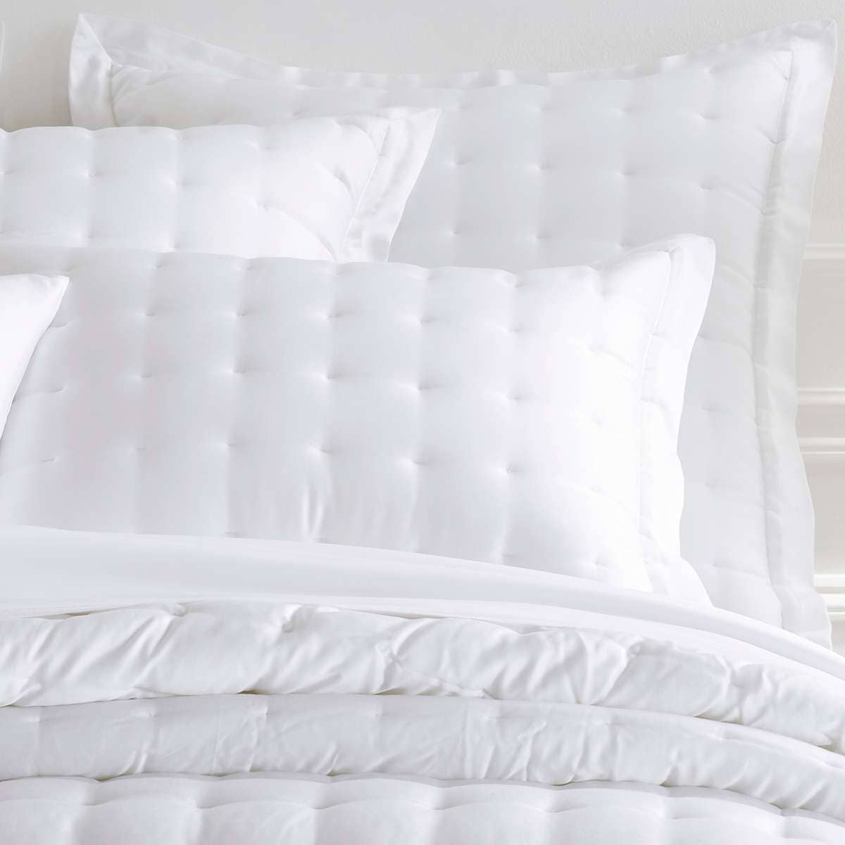 Silken Solid White Puff Sham