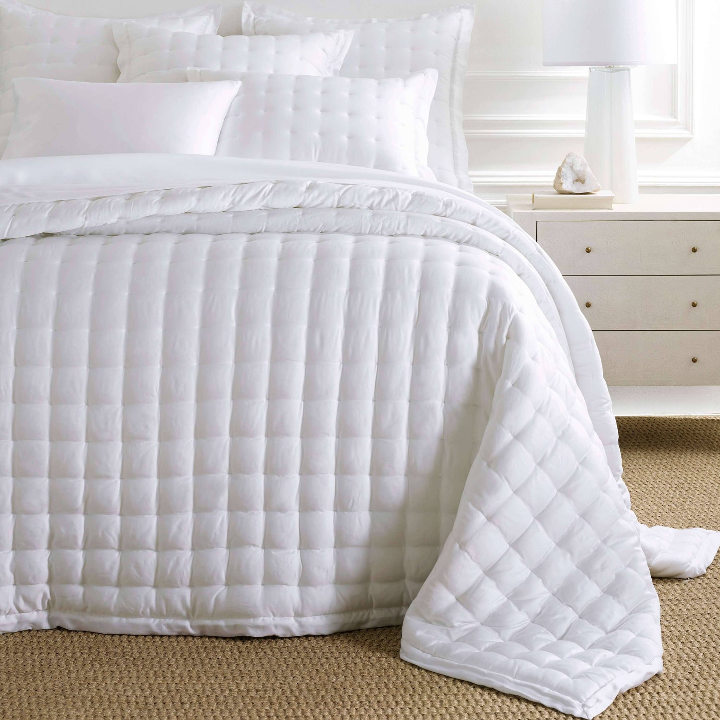 Silken Solid White Puff Sham