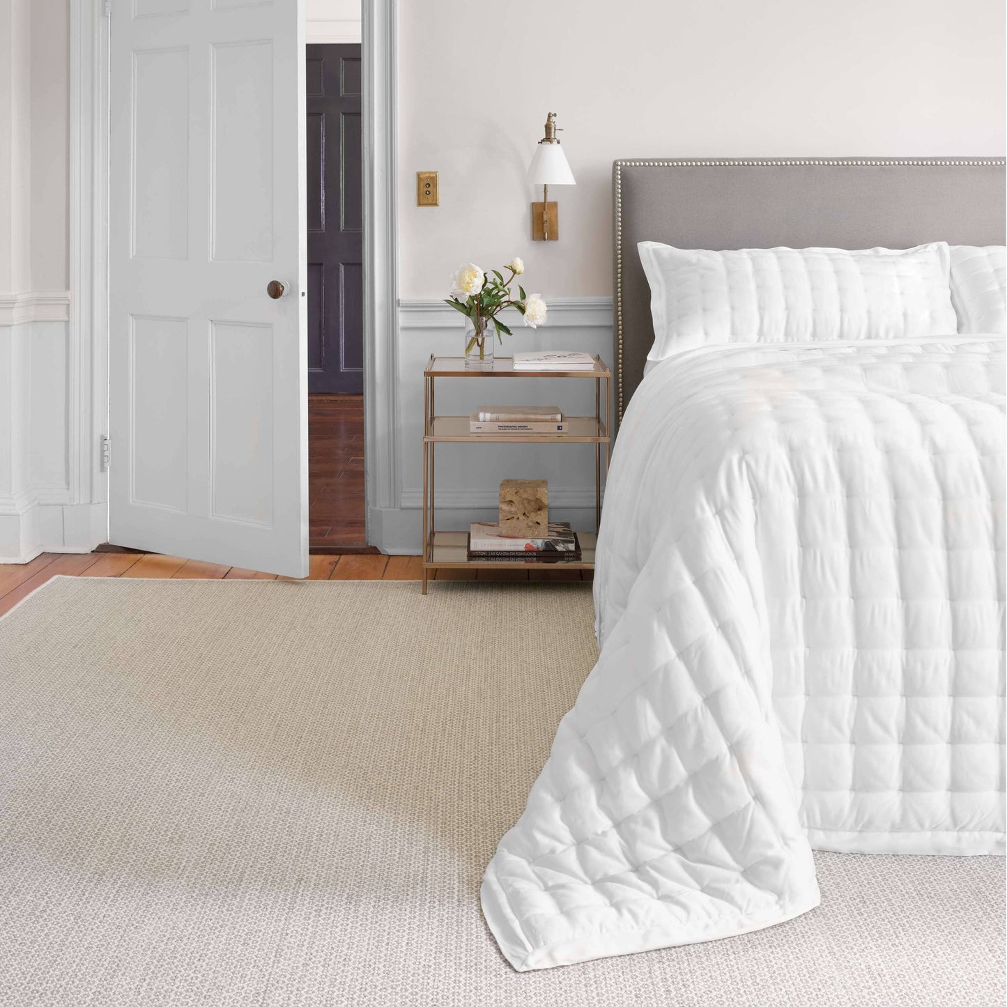 Silken Solid White Puff Sham