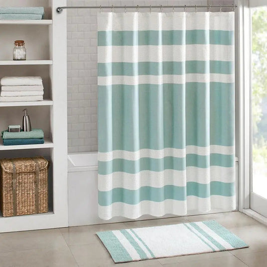 Spa Waffle Shower Curtain with 3M Treatment Aqua-MP70-1485