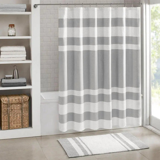 Spa Waffle Shower Curtain with 3M Treatment Grey-MP70-4981
