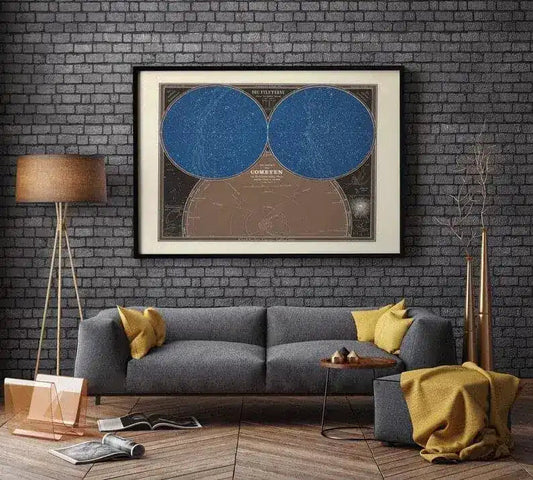 Stars and Comets Wall Poster| Vintage Decor