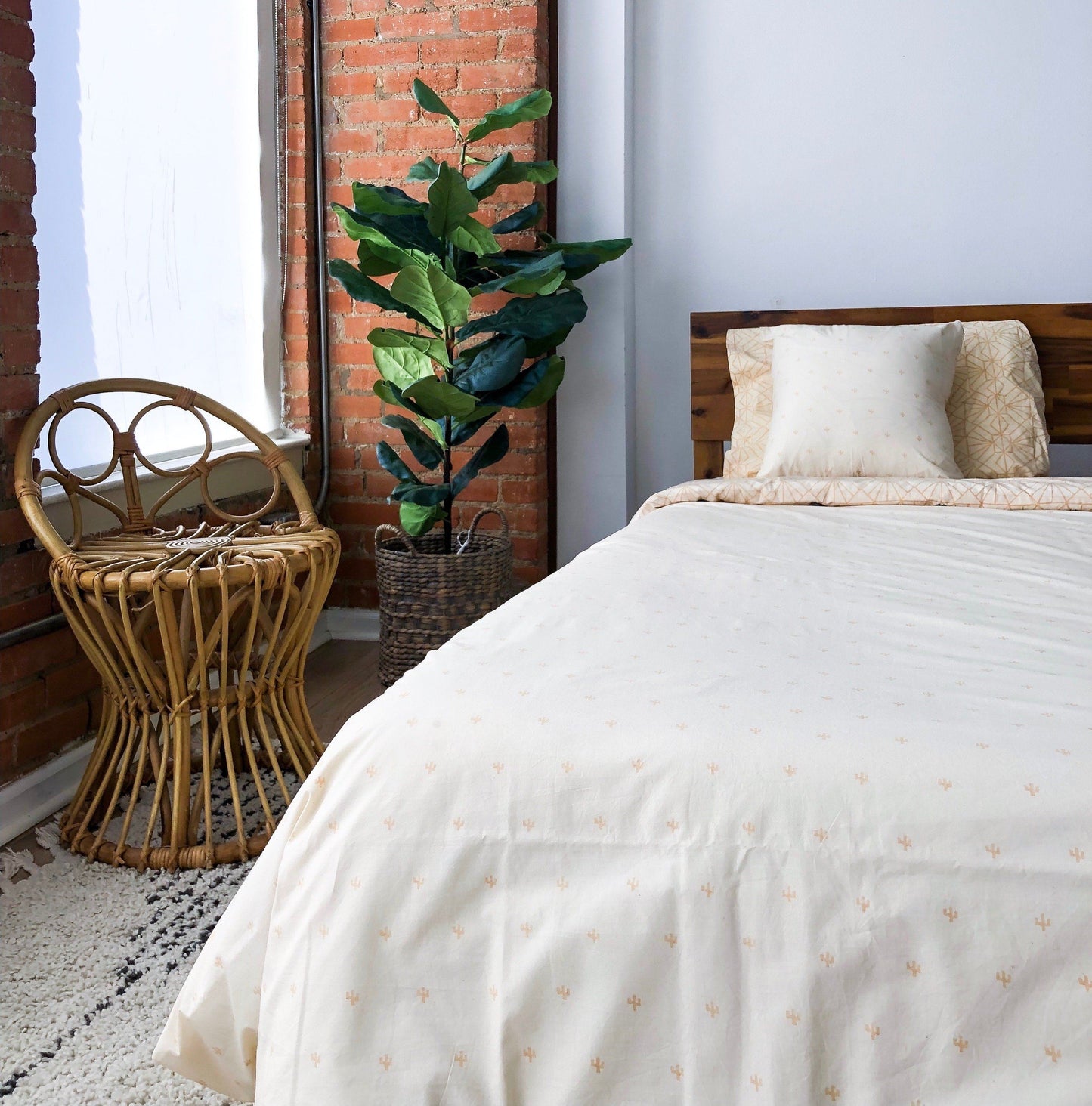 Art Deco / Baby Cacti Reversible Duvet Cover