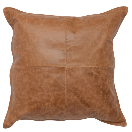 SLD Leather Dumont Chestnut Pillow- 22" x 22"