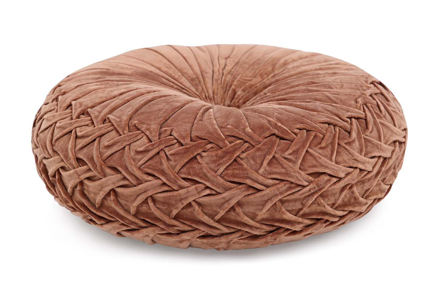 Velvet Round Throw Pillow Throw Pillows Casa Amarosa Mocha Brown
