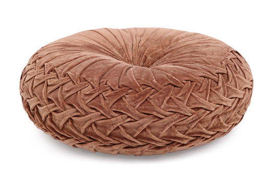 Velvet Round Throw Pillow Throw Pillows Casa Amarosa Mocha Brown