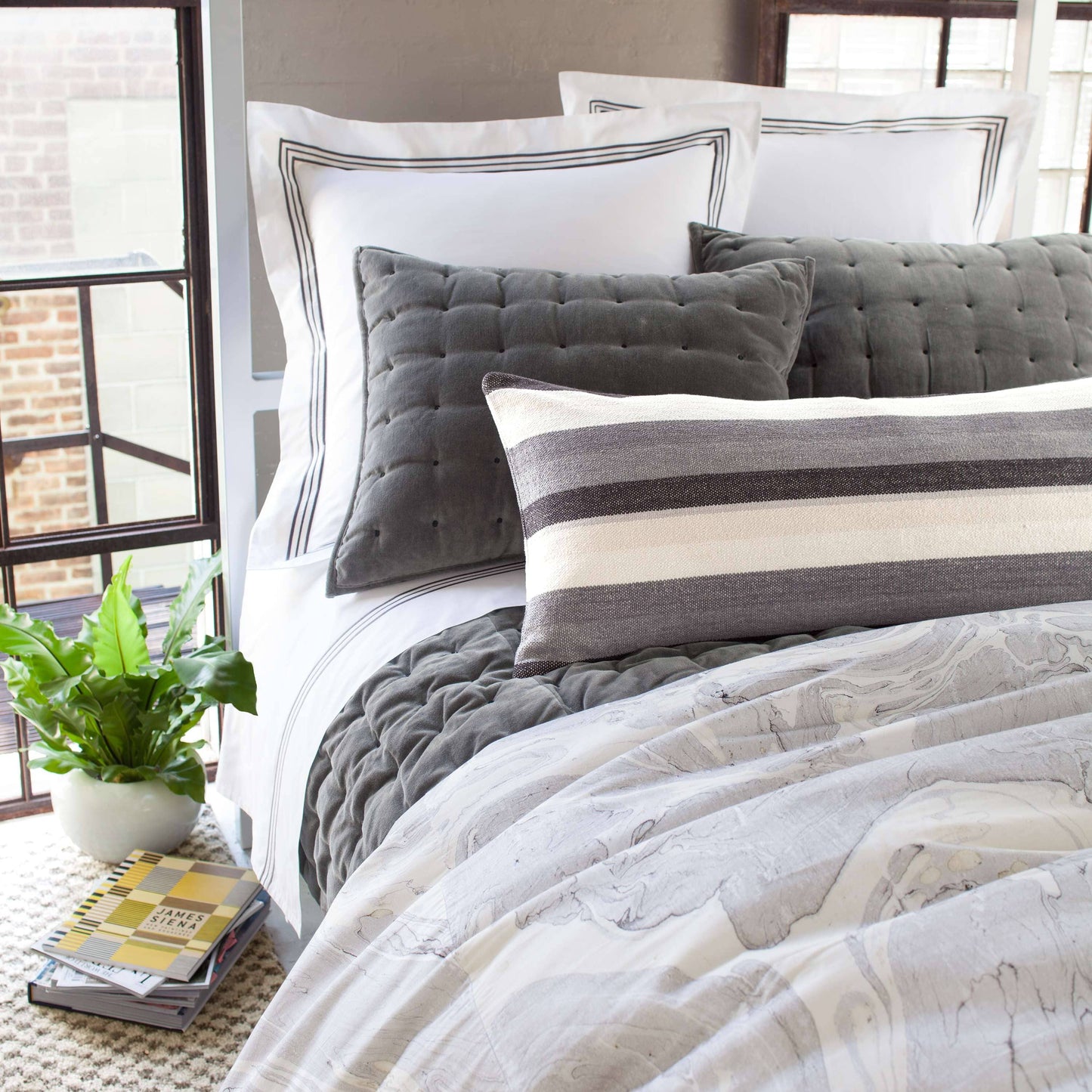 Vienna Velvet Shale Quilted Sham
